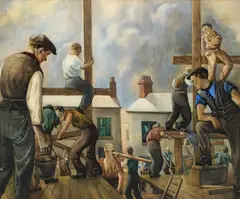 Anne Taylor, The Builders, Watercolour