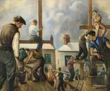 Anne Taylor, The Builders, Watercolour