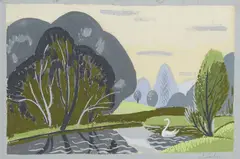 John Luke, Lake Study, Gouache