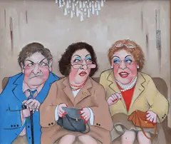 Between Ourselves by John Schwatschke, Oil on canvas, sold Oct 2024