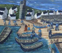 Orla Egan, Bringing Home The Catch, Oil on board
