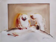 John Kelly, Christ Is Nailed To The Cross, Watercolour