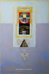 Simon Knowles, Small Blue Planetary Motion, Mixed Media on paper