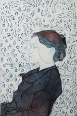 Grainne Dowling, Roisin With A Twirly Background, Etching