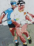 John B. Vallely, Looking For The Sliotar, Oil on board