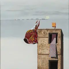 Game Of Chance (Wilderness Series No.1) by Colin Middleton, Oil on board, sold May 2024