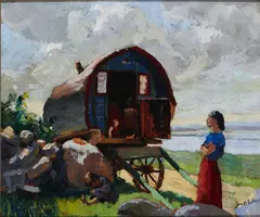 Seán O'Sullivan, The Gypsy Caravan, 1933 Oil on board