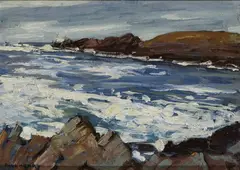 Paul Henry, The Wild Sea, Achill, (TOWARDS INISHGALLON ISLAND) (c.1918) Oil on board