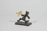 Patrick O'Reilly, Bear With Teddy, Bronze with gold leaf