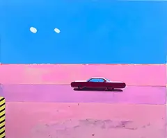 Michael Cullen, Desert Scape With Automobile