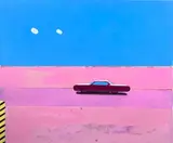 Michael Cullen, Desert Scape With Automobile