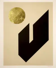 Tangram Iii by Patrick Scott, 2005, Carborundum with gold leaf, sold Apr 2024