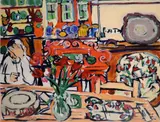 Elizabeth Cope, Cafe Interior, Oil on board