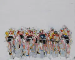 John B. Vallely, Ready For The Final Sprint, Oil on canvas