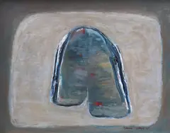 Patrick Collins, Menhirs On The Plain, Oil on board