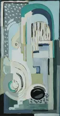 Mainie Jellett, Abstract Composition (Blue), Gouache on paper