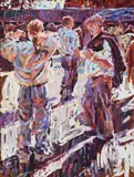 A Minor Adjustment (Tallow Horse Fair) by Arthur K. Maderson, Oil on board, sold Mar 2024
