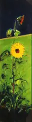 Sunflower by Michael Flaherty, Oil on canvas, sold Mar 2024