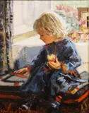 Rowland Davidson, Little Girl With Apple