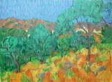 Granada And Olive Trees, Nerja by Desmond Carrick, Oil on canvas board, sold Mar 2024