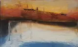 The Wreck by Hughie O'Donoghue, Oil and mixed media on wood, sold Nov 2023