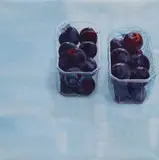 Blaise Smith, Plums In Punnets, Oil on canvas