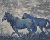 Maurice MacGonigal, Wild Horses, Kerry, Oil on board