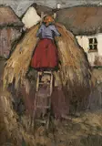Paul Henry, The Hay Stacker, Oil on panel