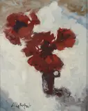 Maurice MacGonigal, Red Poppies, Oil on board