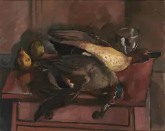 Joan Jameson, Ducks On A Table, Oil on canvas