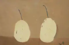 Charles Brady, Two Japanese Pears, Oil on linen