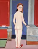 Jack Donovan, Standing Nude In Church, Oil on canvas board