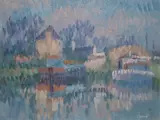 Spring Day At Hazelhatch by Desmond Carrick, Oil on board, sold Oct 2023