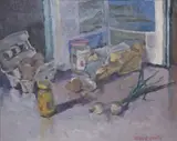 Desmond Hickey, Still Life With Egg Shells, Oil on board