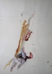 Bone by Barrie Cooke, Watercolour and charcoal on paper, sold Oct 2023