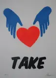 Maser, Take My Heart, Fluro spray paint on paper