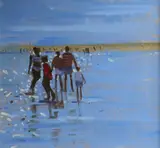 Reflections, Inch Beach by John Morris, Oil on board, sold Oct 2023