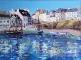 Ivan Sutton, Morning Sun, Roundstone Village, Co. Galway, Oil on canvas board