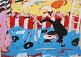 Michael Cullen, Paint A Monkey With Model And Spectators