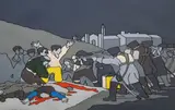 Robert Ballagh, The Third Of May After Goya, Colour screenprint