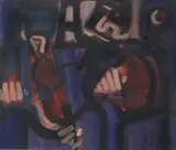 George Dunne, Musicans, Oil on canvas paper