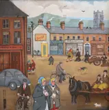 John Schwatschke, North Main Street, Oil on canvas