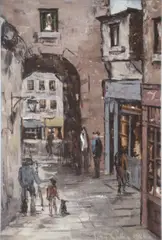 Tom Cullen, Merchants Arch, Oil on board