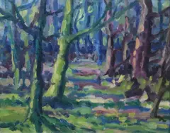 Cormac Larkin, Woodland, Oil on board