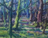 Cormac Larkin, Woodland, Oil on board