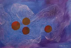 Anne Yeats, Fruit On A White Cloth, 1994, Oil on paper