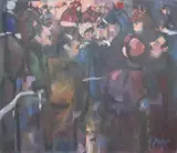 George Dunne, At The Races, Oil on canvas