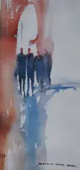 Denis Orme Shaw, The Walkers, Coloured print