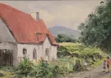 Deirdre O'Donnell, Rural Scene, Oil on board