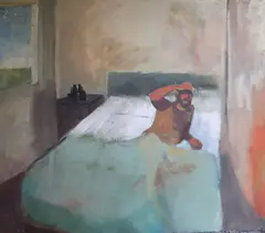 Bernie Markey, Man In Bed, Oil on canvas